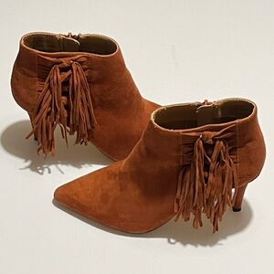 Fringe suede ankle boots River Island